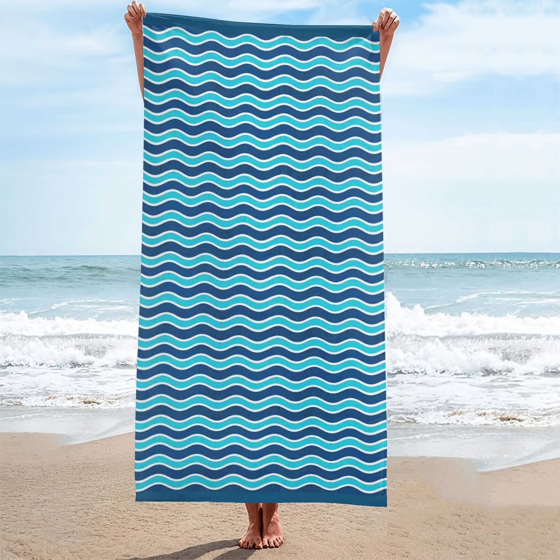 Moko Strandtuch für Reisen, schnell trocknende Decke, sandfreies