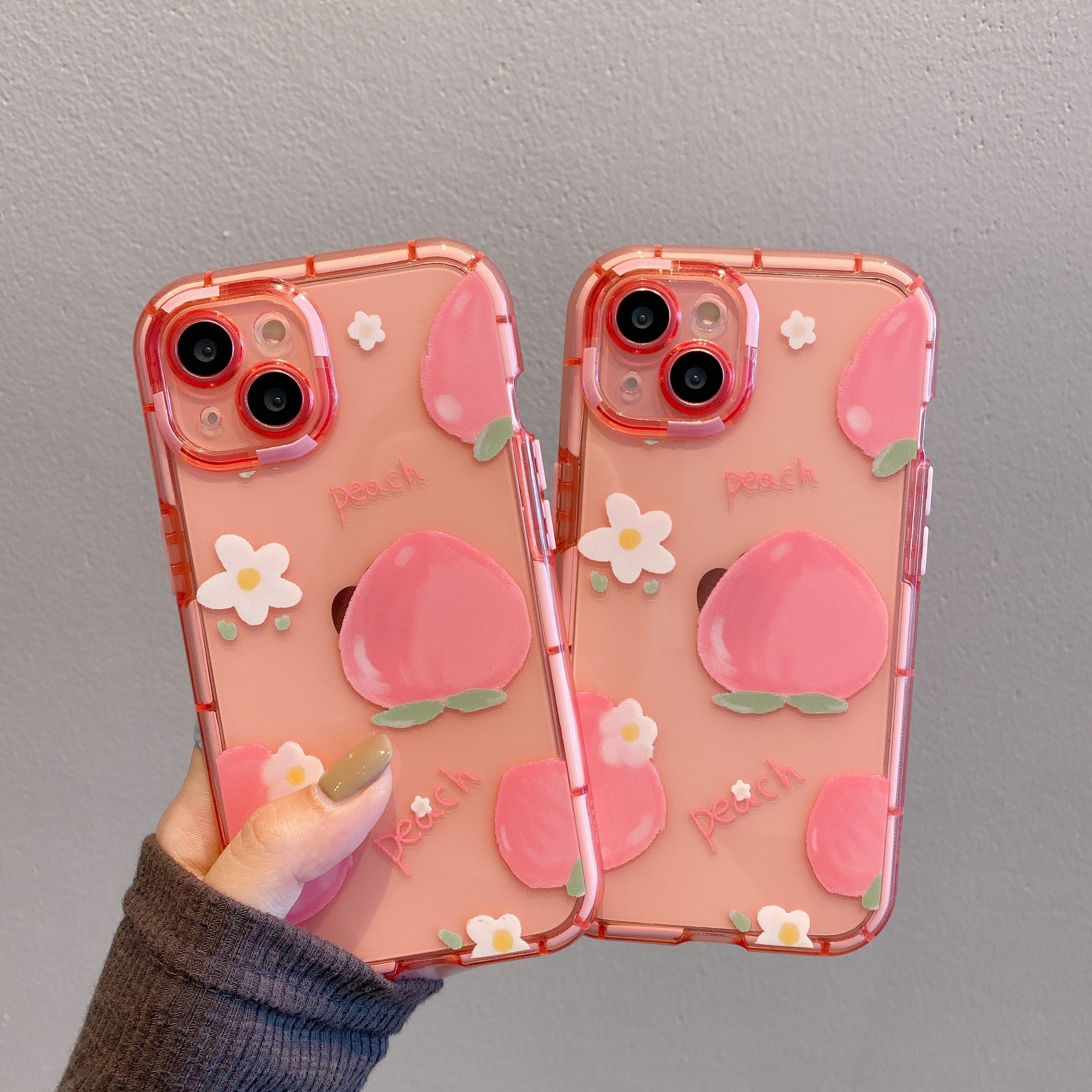 Cute Peach Unique Clear Fruit Floral Phone Case Temu United Kingdom