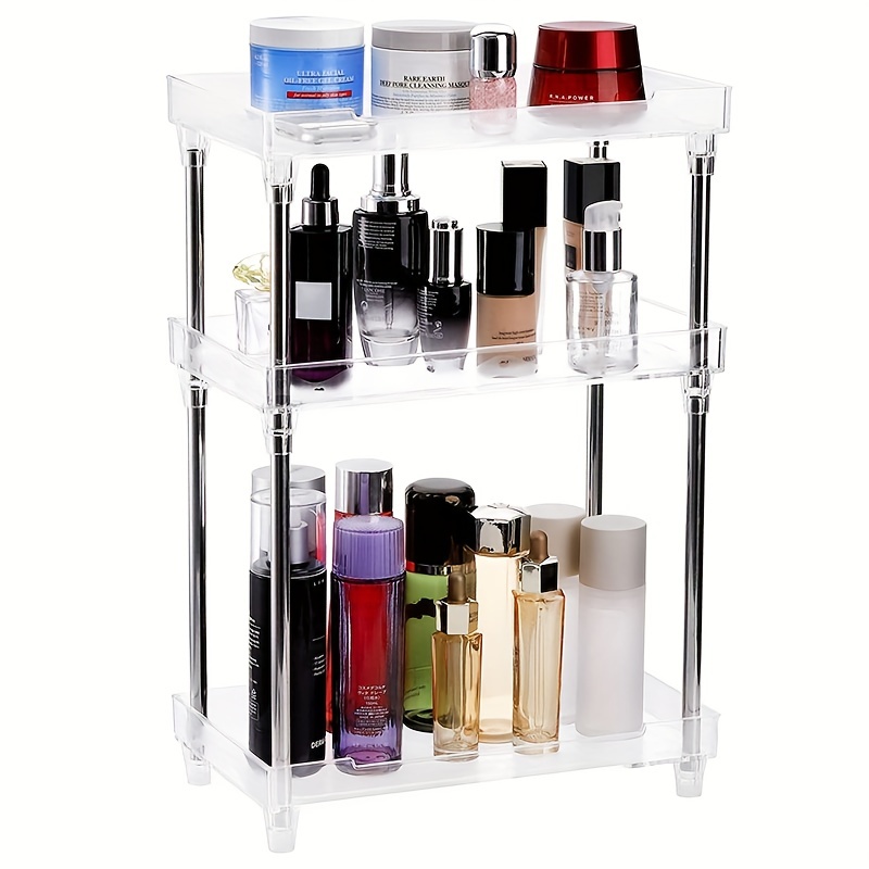 Bathroom Countertop Organizer, Clear Acrylic Tall Organizer Shelf Stand For  Cosmetics Perfume, Fashion Rack Organizer For Makeup Skincare Storage In  Bathroom Bedroom Office - Temu