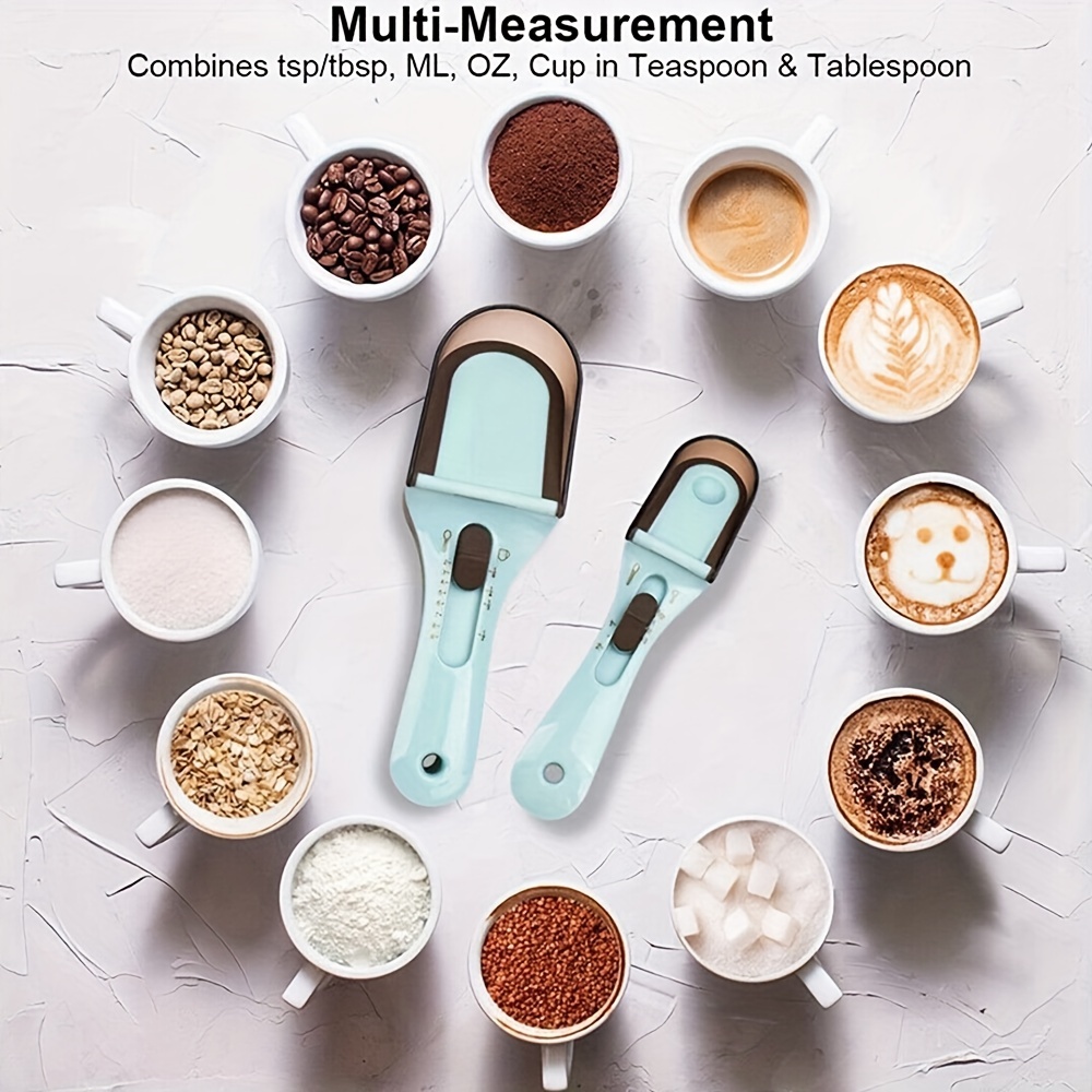 Adjustable Measuring Cups and Spoons / Kitchen Tool Plastic Scoop Measuring  Cup with Magnetic / for Dry and Liquid Ingredient