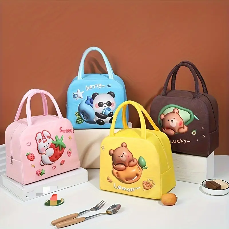 Kawaii Lunch Bag For Girls Picnic Bag 3d Pattern Portable Lunch