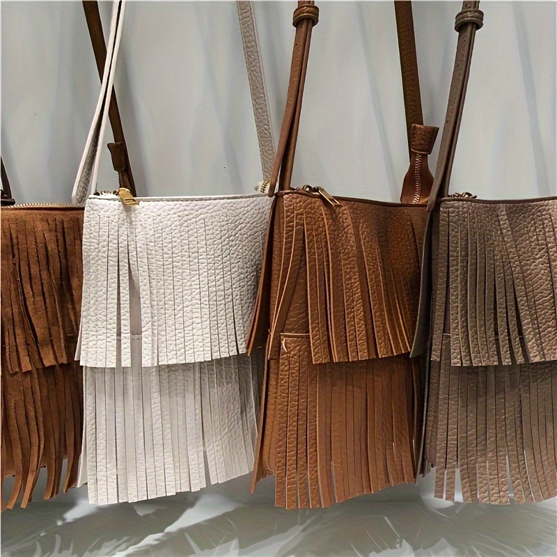 Vintage Tassel Fringe Crossbody Bag, Ethnic Style Shoulder Bag, Small  Square Purse For Women - Temu