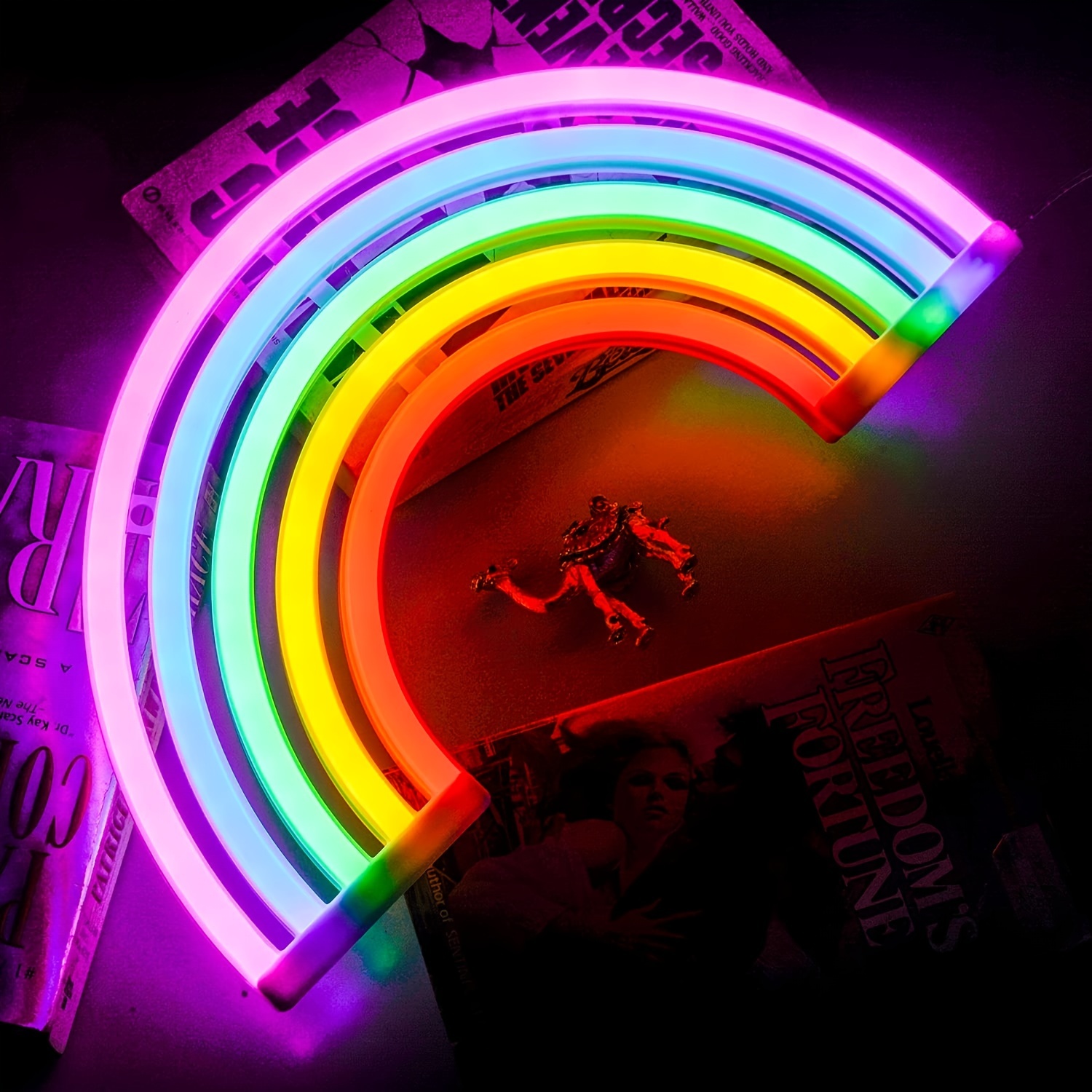 Led Rainbow Shaped Neon Sign Usb Batteries Powered Neon - Temu