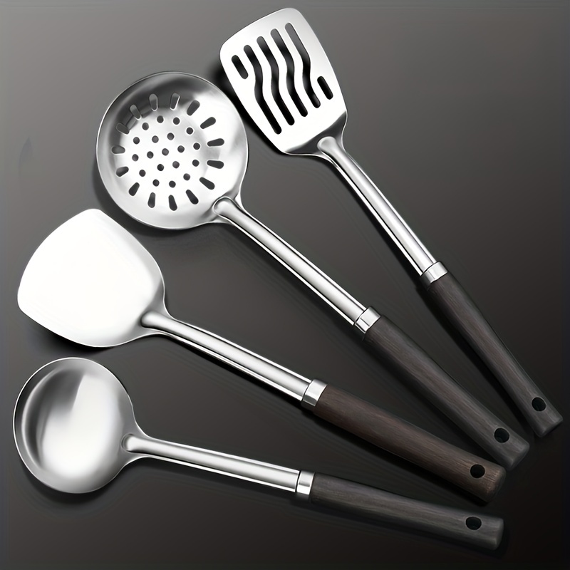 Stainless Steel Pot Shovel Set Kitchen Home Fried Shovel Food Grade Kitchen  Utensils Full Set Soup Spoon Leak Spoon Shovel Spoon Tool J9195 - Temu