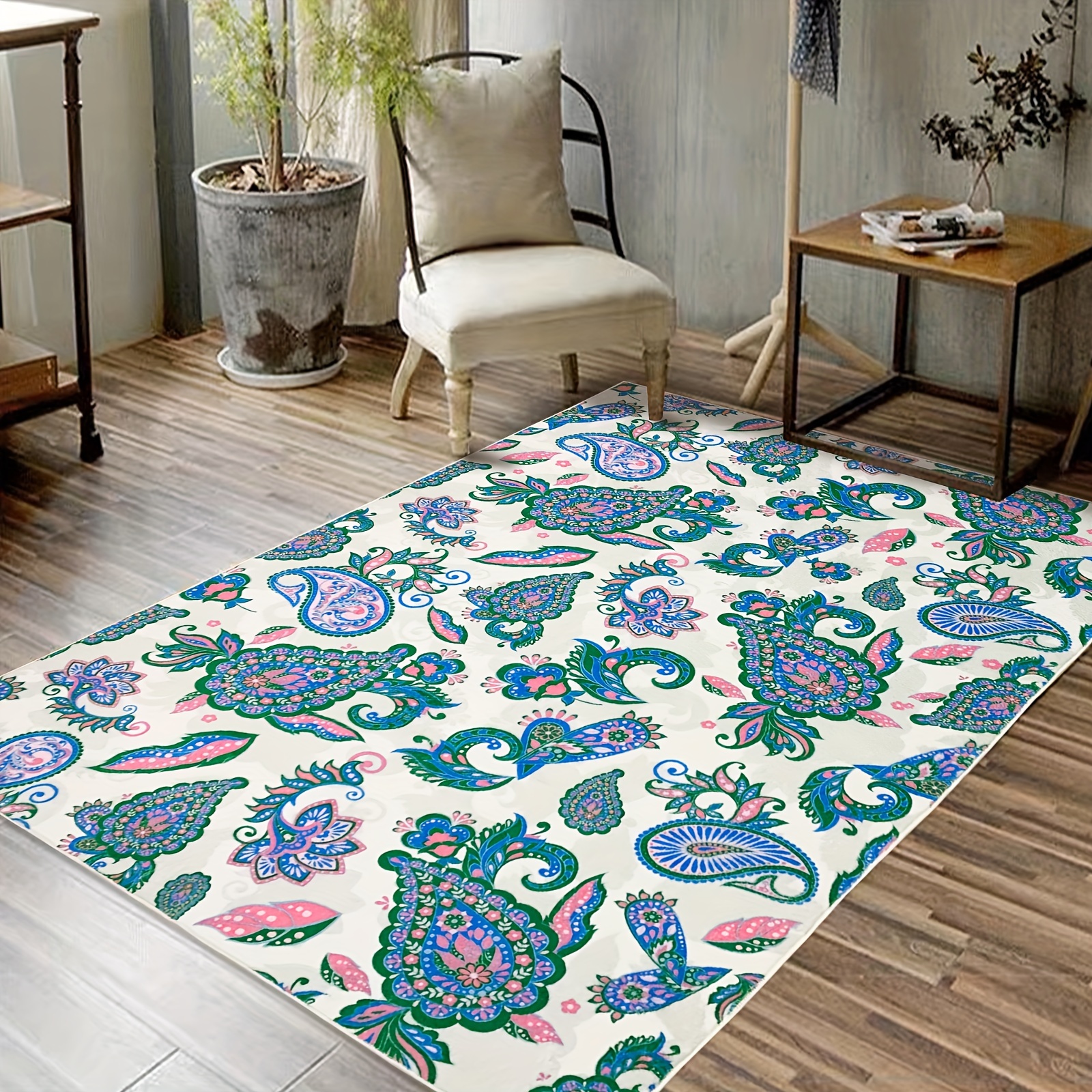 Bohemian Patterned Door Rug Dirt Resistant Home Living Room - Temu