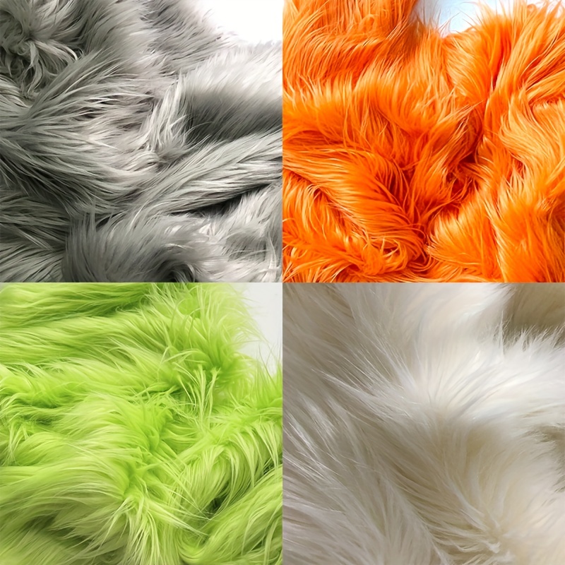 4pcs Faux Fur Ribbons Fabric Shaggy Fur Fabrics DIY Crafts Fluffy Strips 