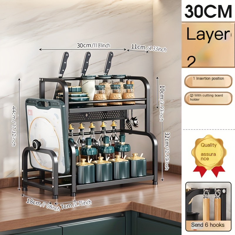 Kitchen Storage Shelf Seasoning Sauce And Vinegar Storage Rack