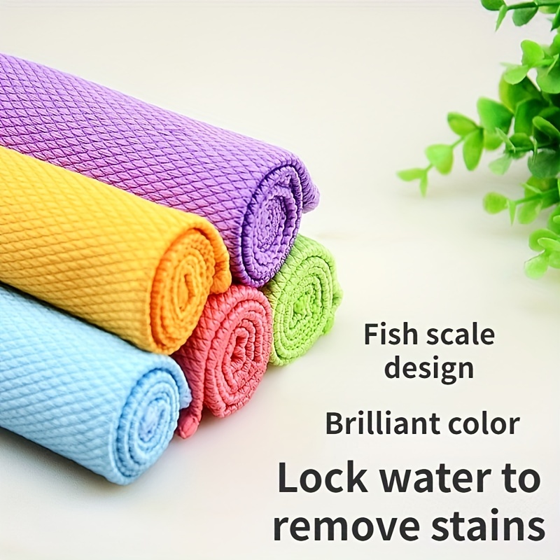 Microfiber Dish Cloth For Washing Dishes, Fish Scales Design Dish Rags,  Cleaning Supplies - Temu