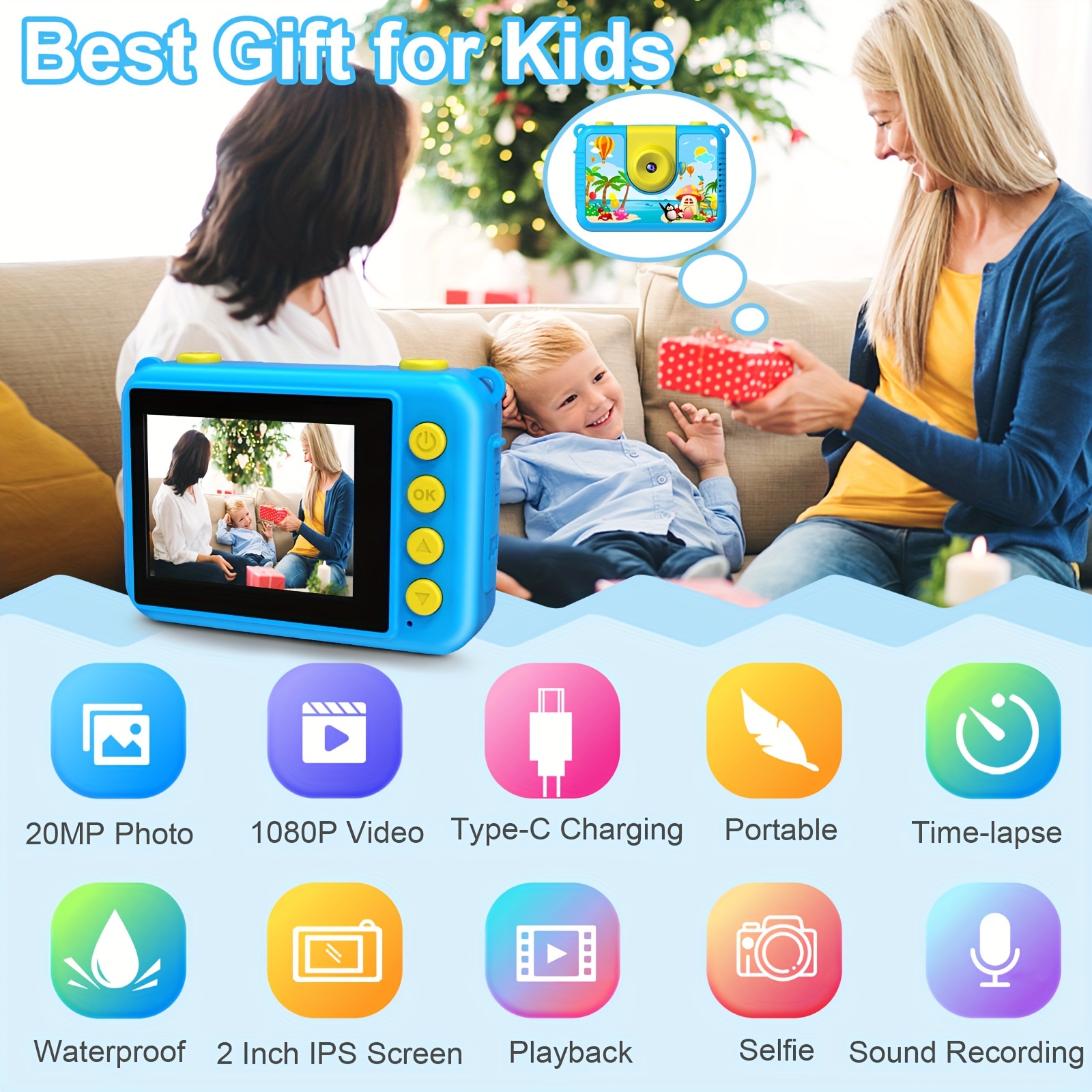 GKTZ Telephone Portable pour Enfant,Smartphone Enfant Jouets - 2,8