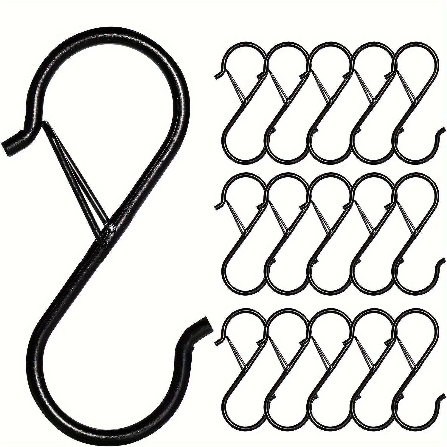 6pcs S Hooks For Hanging, Heavy Duty S-shaped Hooks With Safety Buckle  Design, Kitchen Hooks, Closet Rod S Hooks For Plants, Flower Pots, Towels  And B
