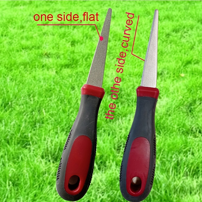 Amtech E2556 Diamond Sharpening File para tijeras, cuchillos y herramientas  de jardín, plano y curvado de 2 caras