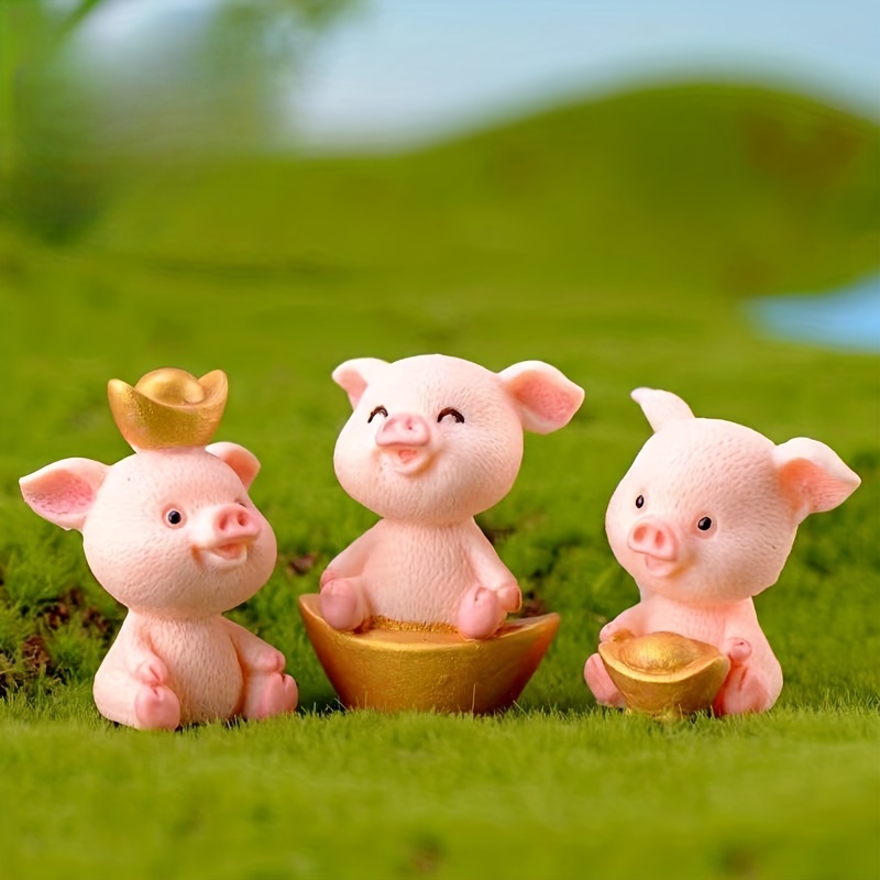 Miniature Resin Crafts Cute Pig Figurines Micro Landscape - Temu