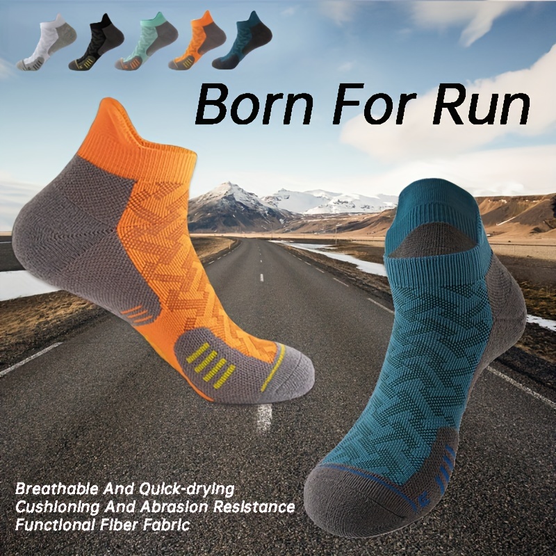 

3 Pairs Of Men's Quick Dry Crew Socks, Comfy Breathable Non Slip Sport Socks For Men's Outdoor Running, Hiking, Trekking Activities