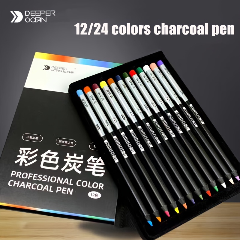 Professional Color Charcoal Pencils Drawing Set - Temu