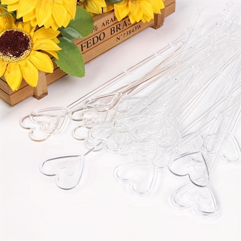 80pcs Plastic Floral Card Holder Pick 13.4 Clear Flower Pick Flower Card  Holder Stick for Gift Card Photo Floral Bouquet Wedding Card Holder Decor