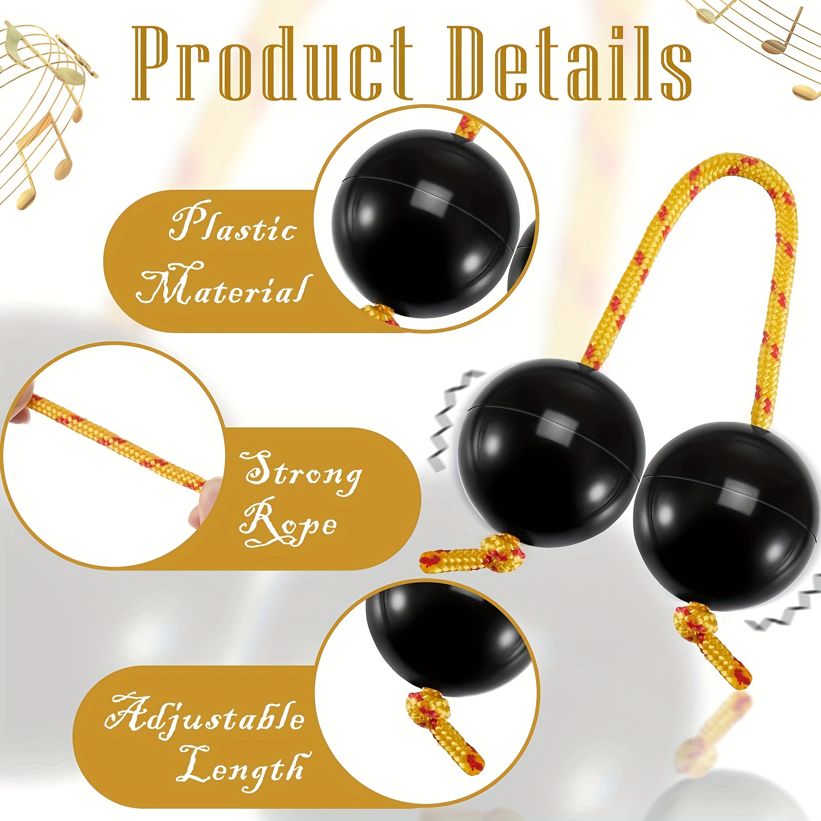 2 Pairs of Aslatuas Rhythmic Ball, Kashaka Shaker Instrument Classical  African Shaker Rattle Hand Percussion for Kids Adults Weddings Parties  Musical