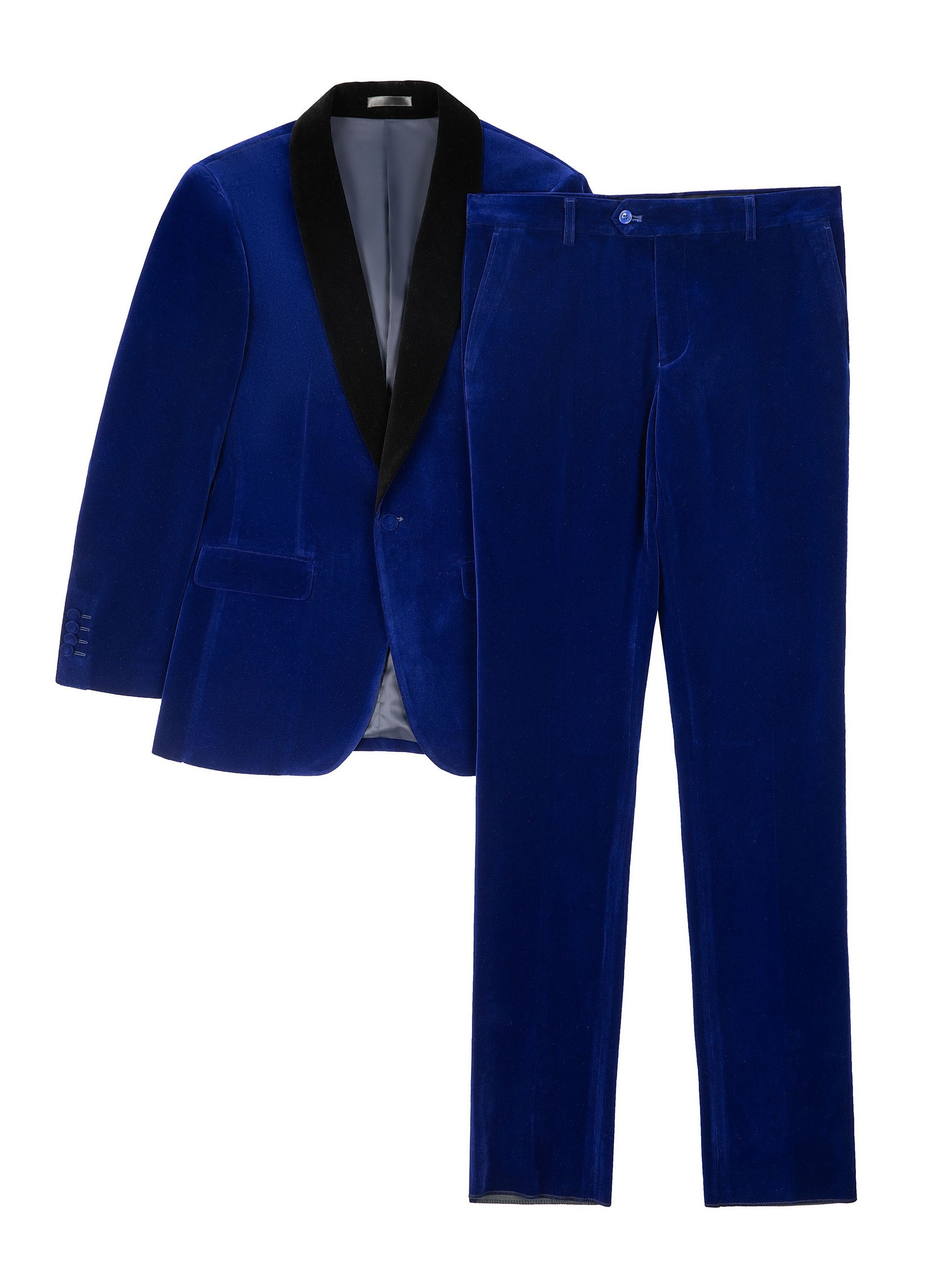 Royal Blue Formal Pants Suit With Single Breasted Blazer and