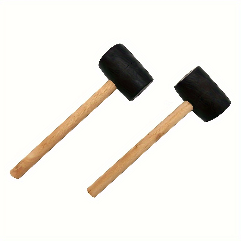 

1pc Black Rubber Hammer, Leather Hammer, Wooden Handle Rubber Hammer, Shelf Hammer