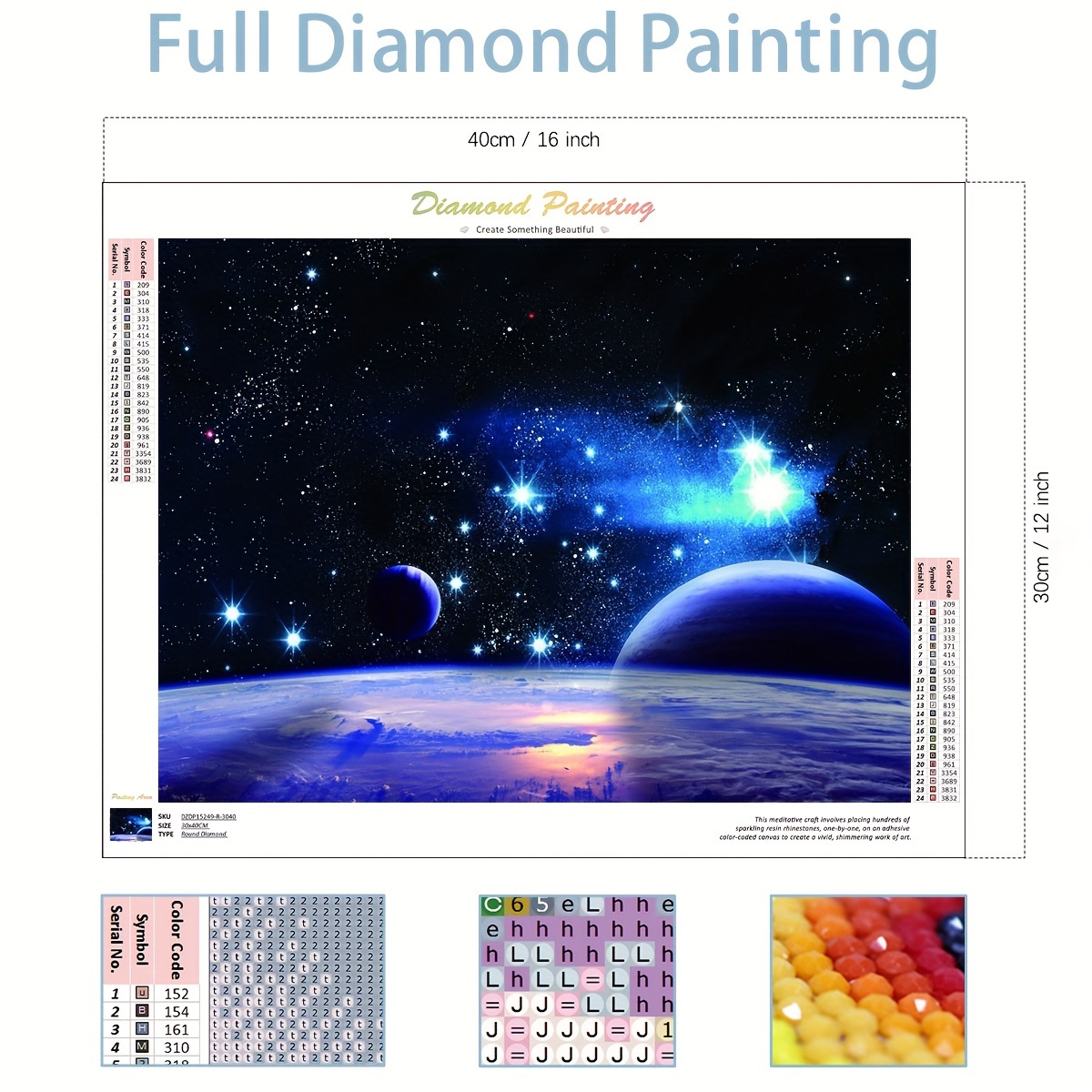 Pintura de diamantes 5D DIY, paisaje del universo, bordado de