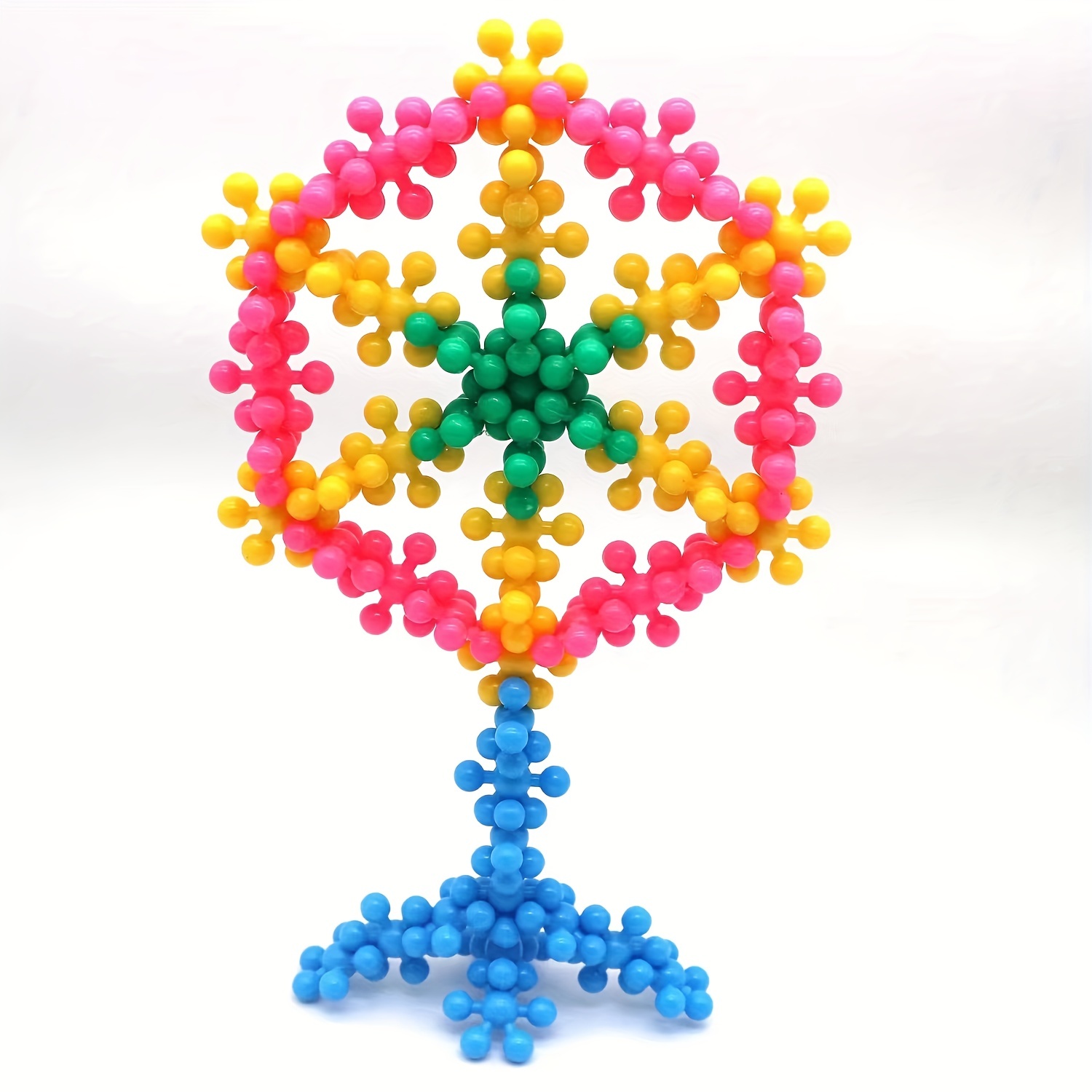 Flower Shape Building Blocks 3d Rotating Snowflakes - Temu