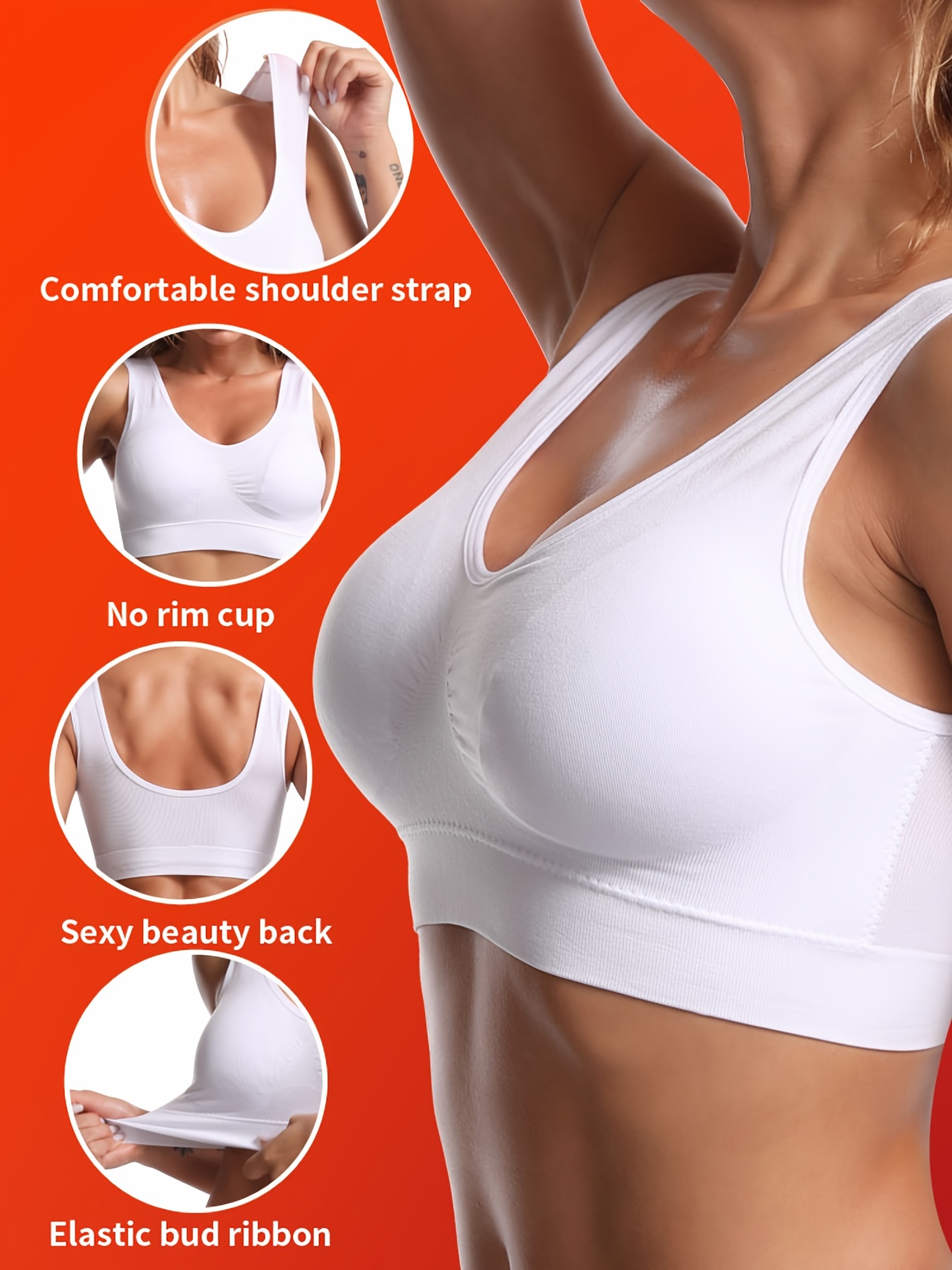 Leadmall Women Padded Bra Everyday Bras Ladies Lace Comfortable Breathable  Anti-exhaust Printed Non-Wired Bra Padded Sports Bra Sports Bralette