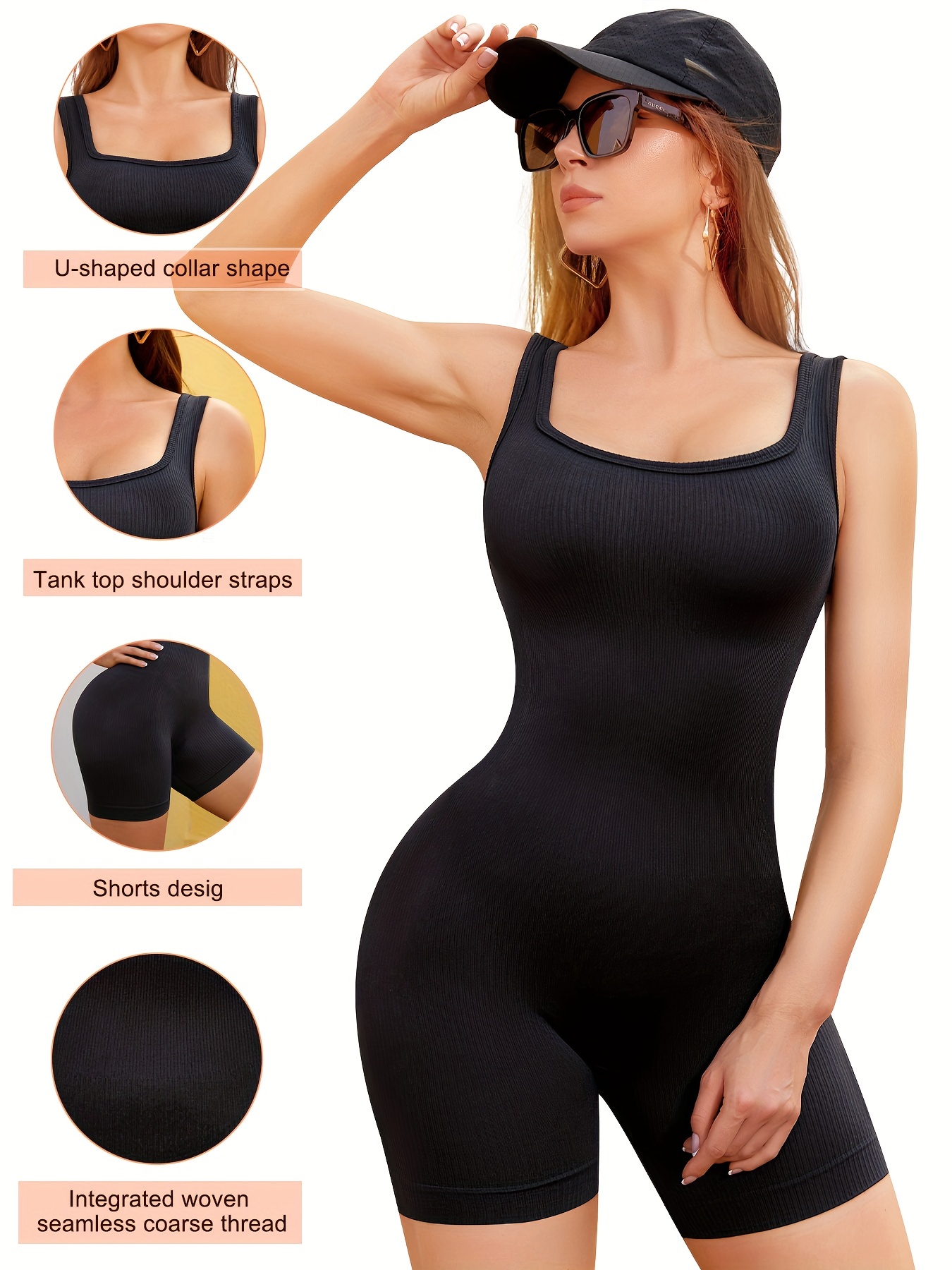 Ribbed Halter Shaping Bodysuit, Seamless Tummy Control Slimmer Sleeveless  Body Shaper, Women's Underwear & Shapewear