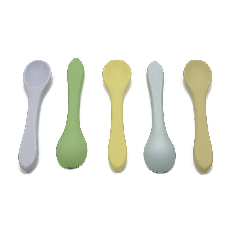 Baby Spoons Bpa Free Soft-tip First Stage Silicone Infant Spoons - Temu