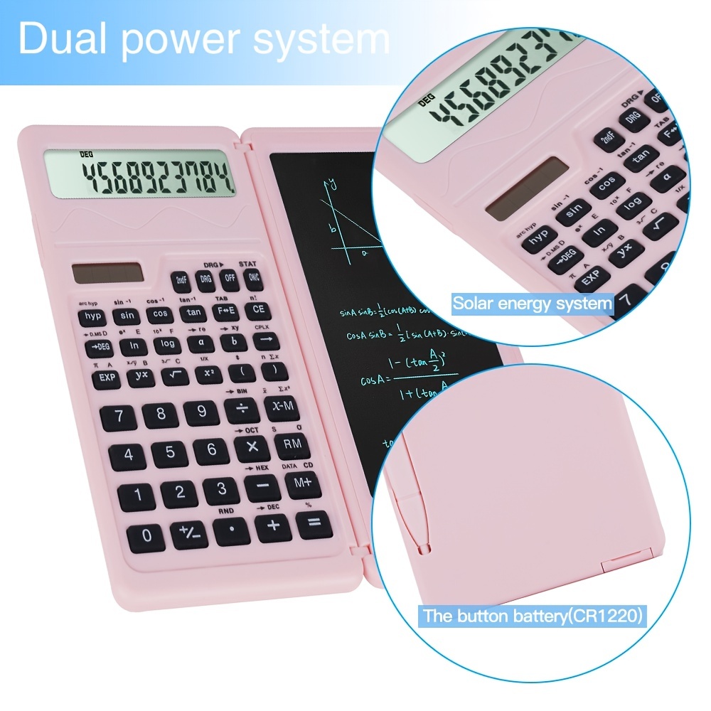 1 pezzo Calcolatrice scientifica rosa , multifunzionale per studenti , in e  per apprendimento funzioni e frazioni