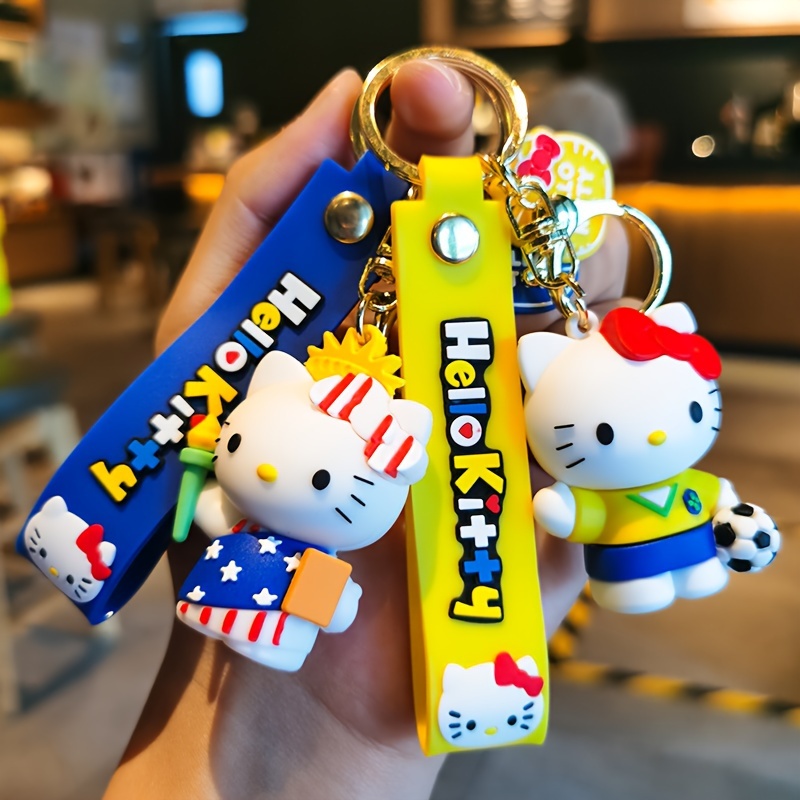 LLavero de Hello Kitty, accesorios Kawaii Sanrio, adornos de muñeca de  dibujos animados, Pvc, taza de goma suave, bolsa Kt, colgante de coche,  regalo para niña Fivean unisex