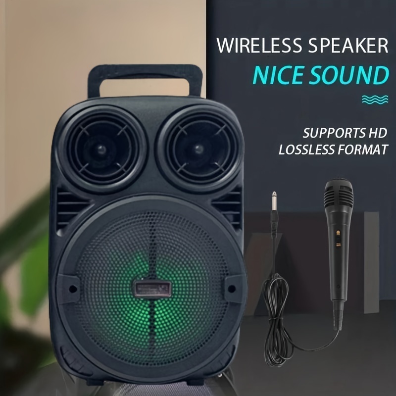 Enceinte Bluetooth 40W, haut-parleur portatif sans fil, grande puissance,  caisson de basses stéréo, haut-parleurs de fête avec microphone, karaoké  familial, USB