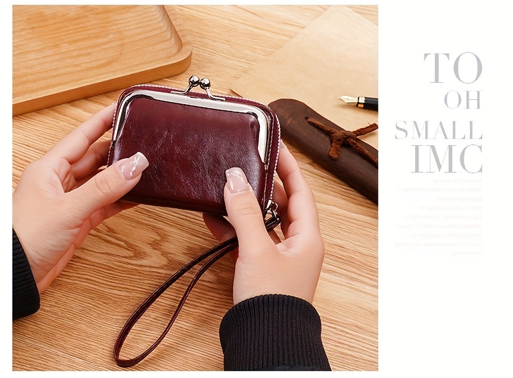   credit card holder retro kiss lock coin purse womens fashion wallet wristlet Product details 5