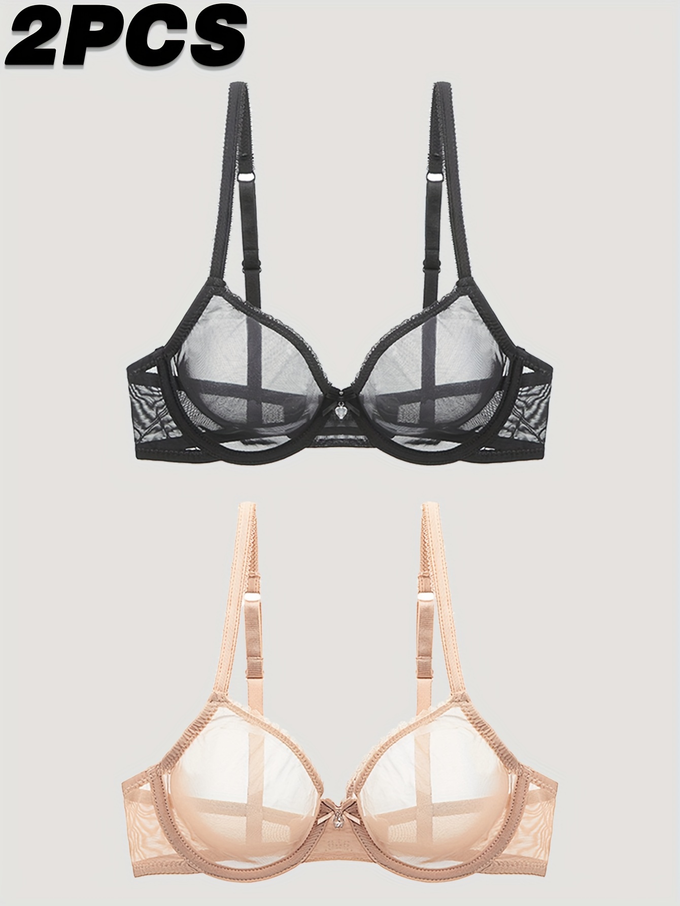 Sheer Mesh Lingerie Set See thouguh Ultra thin Cup Intimates - Temu