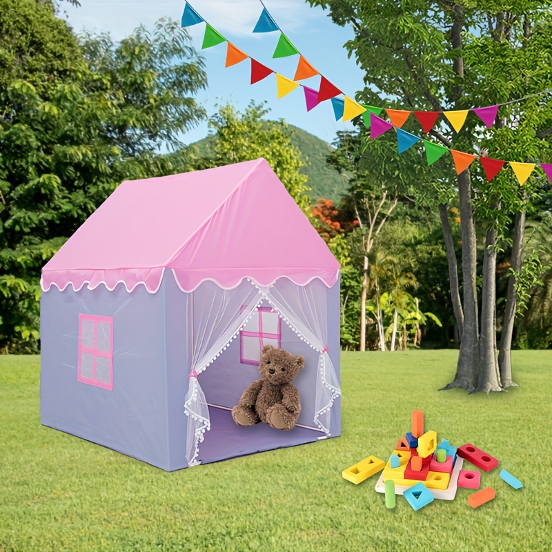 Tenda per bambini, kit di costruzione capanna per bambini forte fai-da-te,  giocattolo tenda tunnel del castello, esterno interno (palla 36 bastone 51
