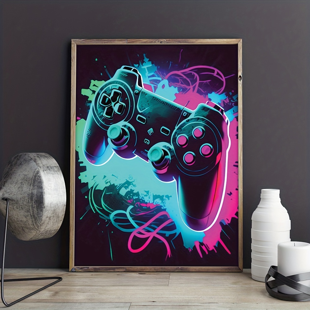 Buy Abstract Neon Game Controller Art Gamer Poster 4 Digital