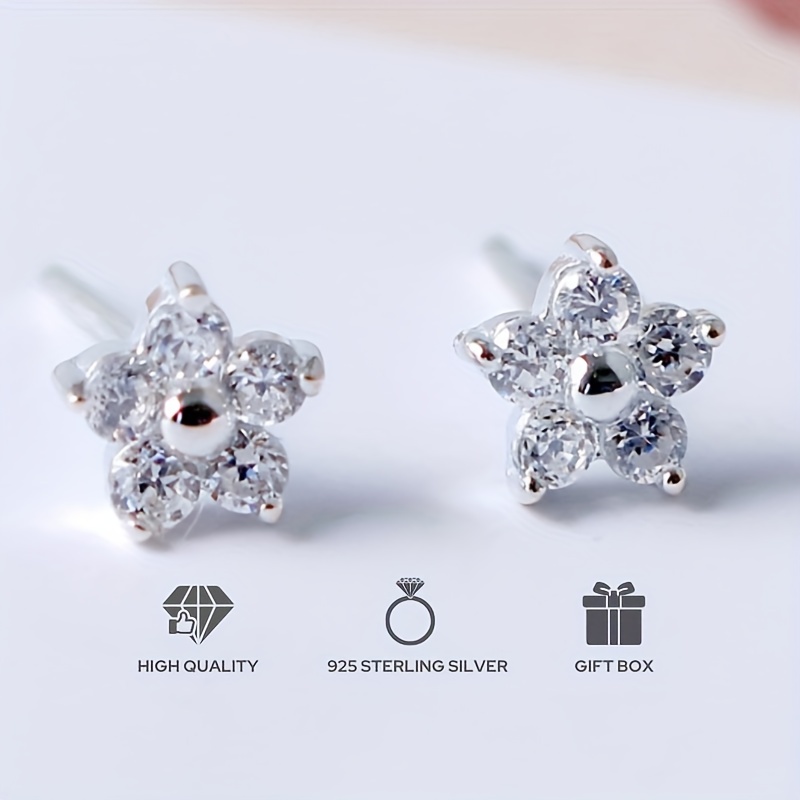 Sparkle Star Stud Earrings Silver