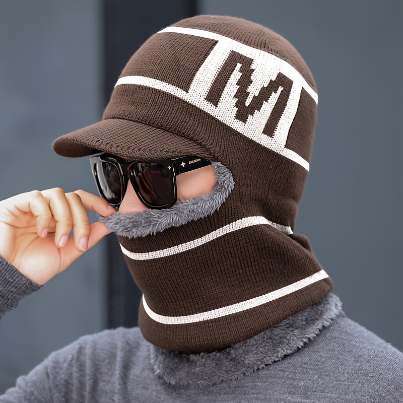 Warm Knitted Hat and Scarf Set with Velvet Lining