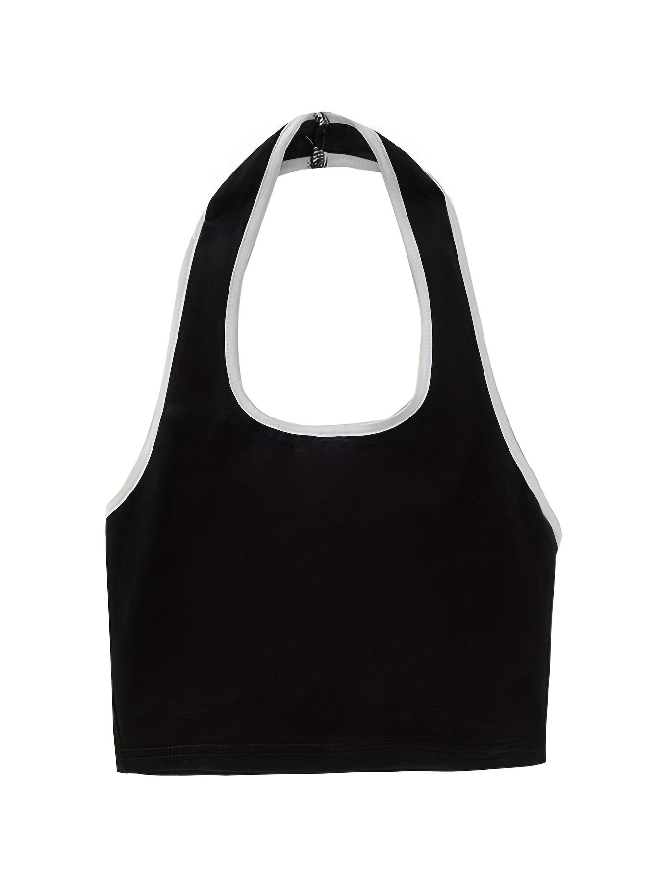 Women's Plain Halter Black Sports Bras L (8/10) 