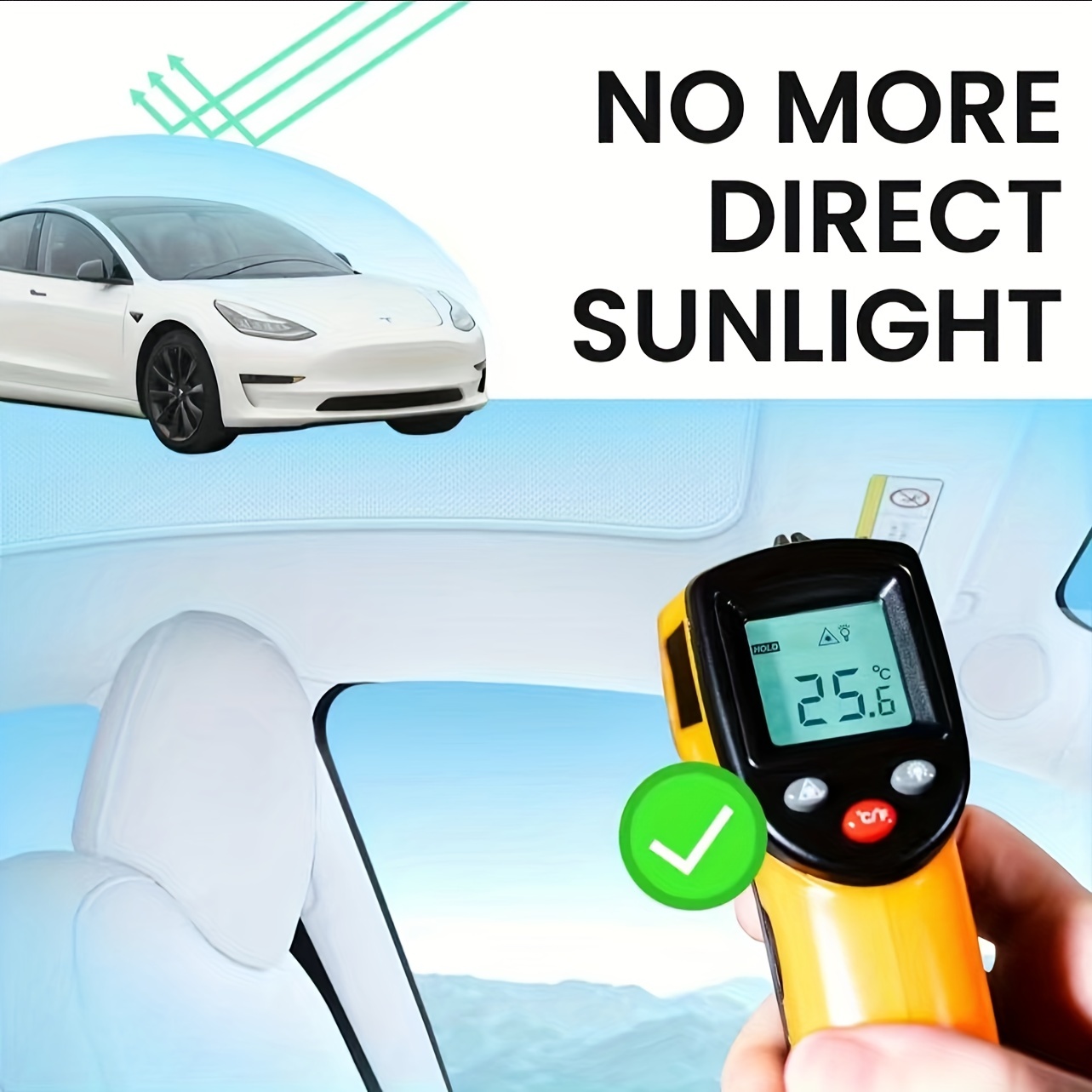 Schiebedach Sonnenschutz für Tesla Model 3 / Y, Dach Sonnenschirm  Sonnenlichtreflektor, Dachwindschutzscheibe Reflektierende Abdeckung (Weiß  für Model