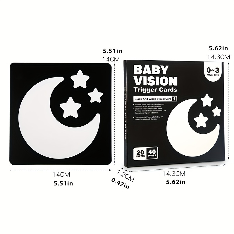 Tarjeta flash de estimulación visual para bebés, seguimiento visual en  blanco y negro y tarjetas de desarrollo cerebral para bebés de 0 a 6 años,  6 a