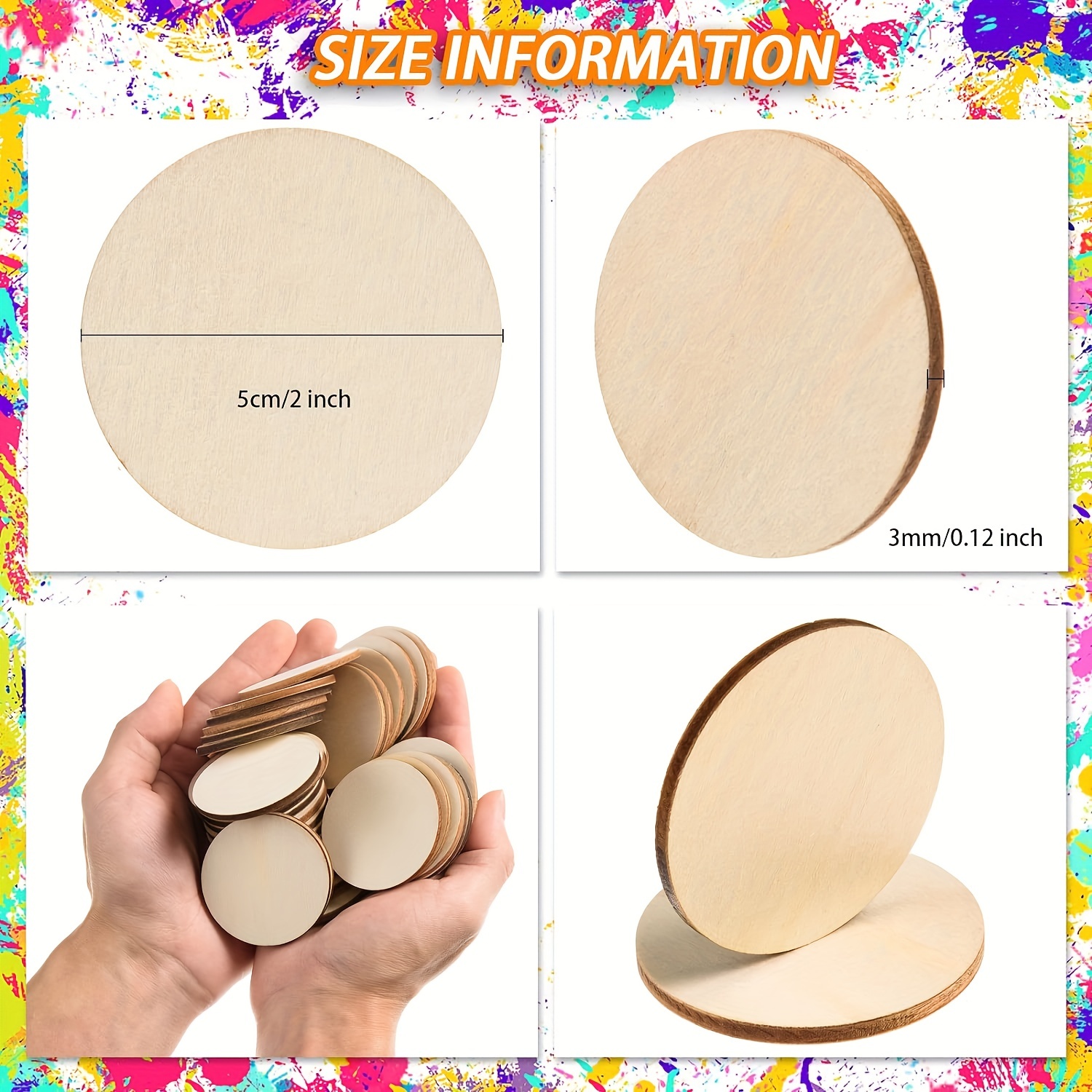 Wood Circles For Crafts Wood Blank Rounds Wooden Cutouts For - Temu