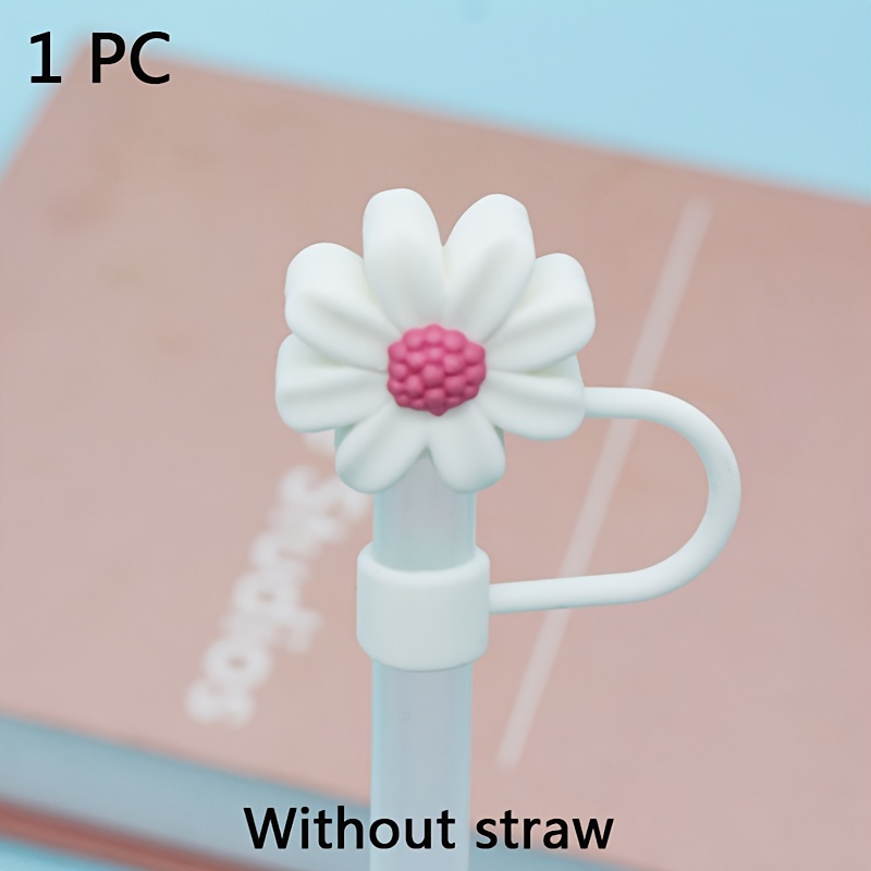 Cute Flower Reusable Straw Cover Dustproof Splash Proof - Temu