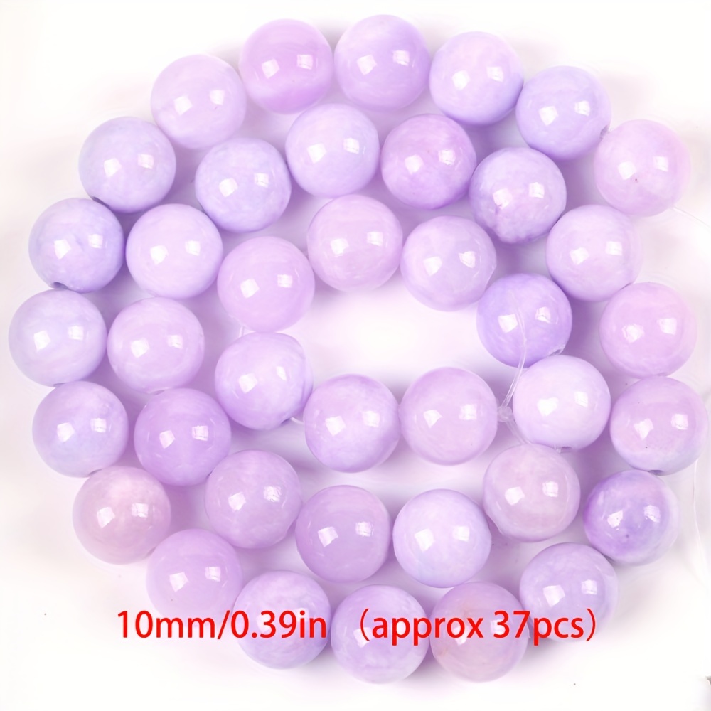 Natural Stone Purple Jades Angelite Loose Spacer Round Beads For