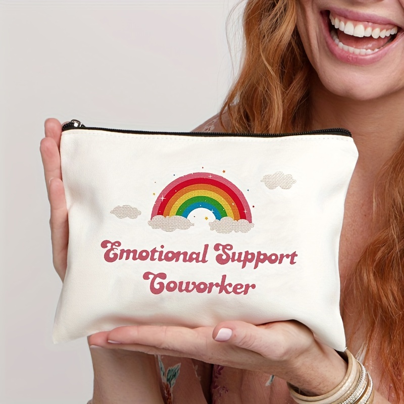 

1pc Emotional Support Coworker Makeup Bag, Employee Appreciation Gifts, Coworkers Gifts For Women Colleagues, Farewell Gonging Away Gifts For Work Friends Beauty Bag