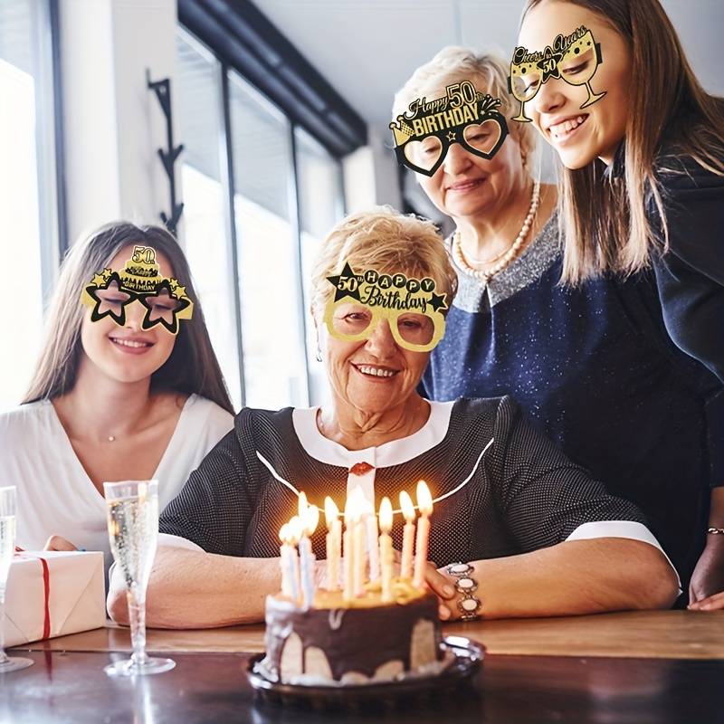 8pcs, Happy 60th Birthday Glasses, Paper Party Celebration Eyewear, Carnival Theme, No Electricity Needed, Featherless, For 50th/60th Birthday Festivi