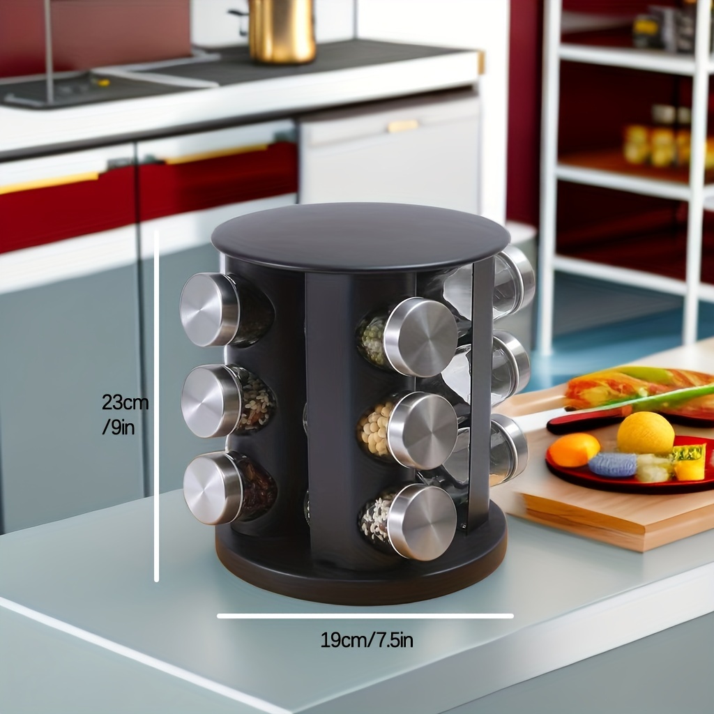 Spices And Seasonings Sets Revolving Countertop Spice Rack - Temu