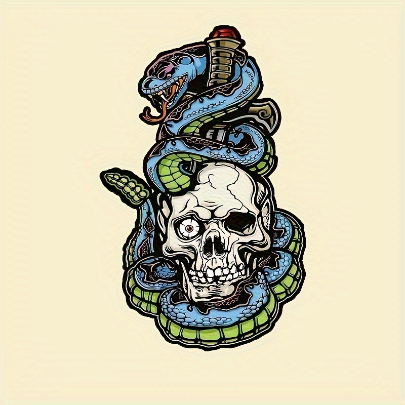 cool drawings of skulls and snakes