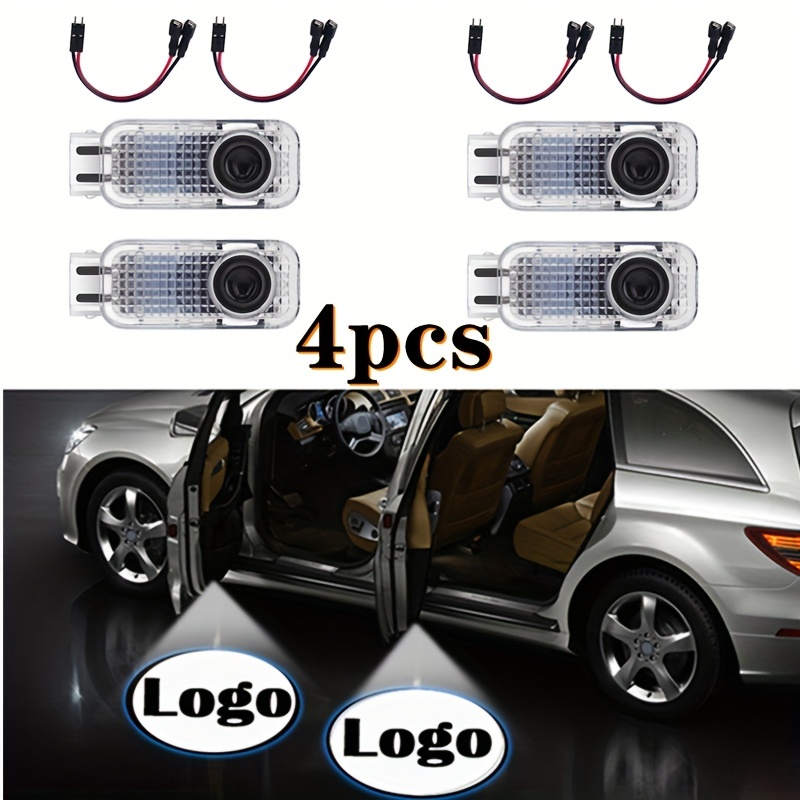 Coche 2 unids 12V LED cortesía puerta proyector luz para Audi  A3/A4/A6/VW/Skoda pie nido luces fantasma sombra luz lámpara 6500 K blanco