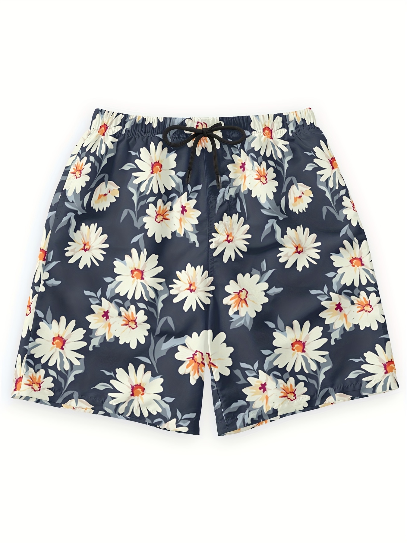 Floral Leaf Pattern Quick Drying Beach Shorts Men's Casual - Temu