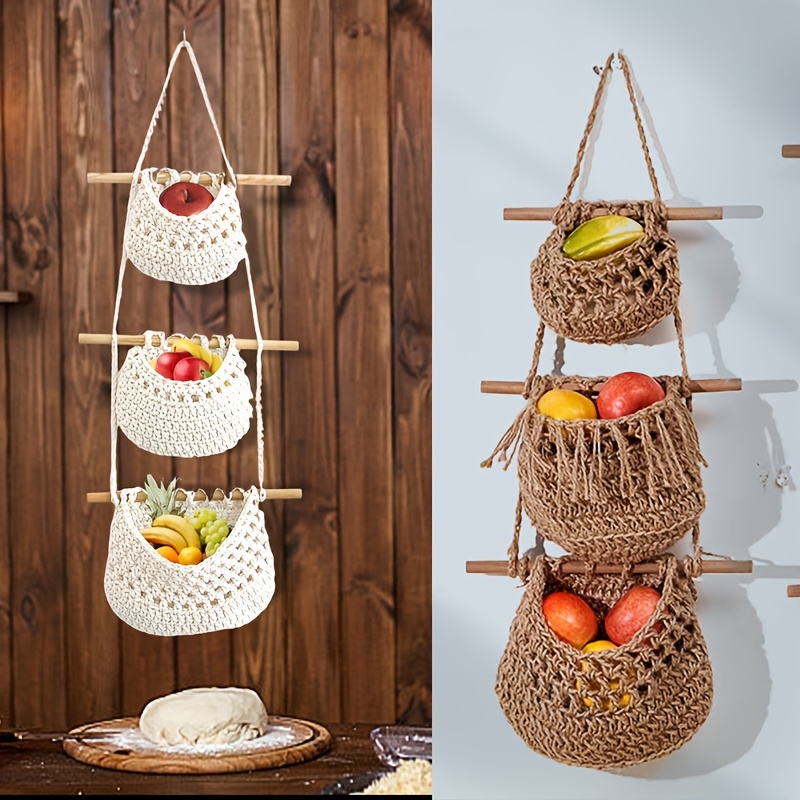 Fruit Hanging Basket Detachable Wall Hanging Fruit Net - Temu Netherlands