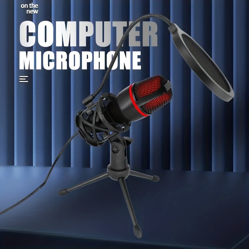 Microfono Gamer Streaming USB, trípode, Redragon Blazar Gm300 Negro - GM300